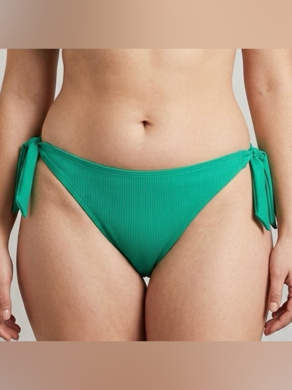 No Boundaries Ribbed Green Side Tie Swimsuit Bikini Bottoms Womens Size XL